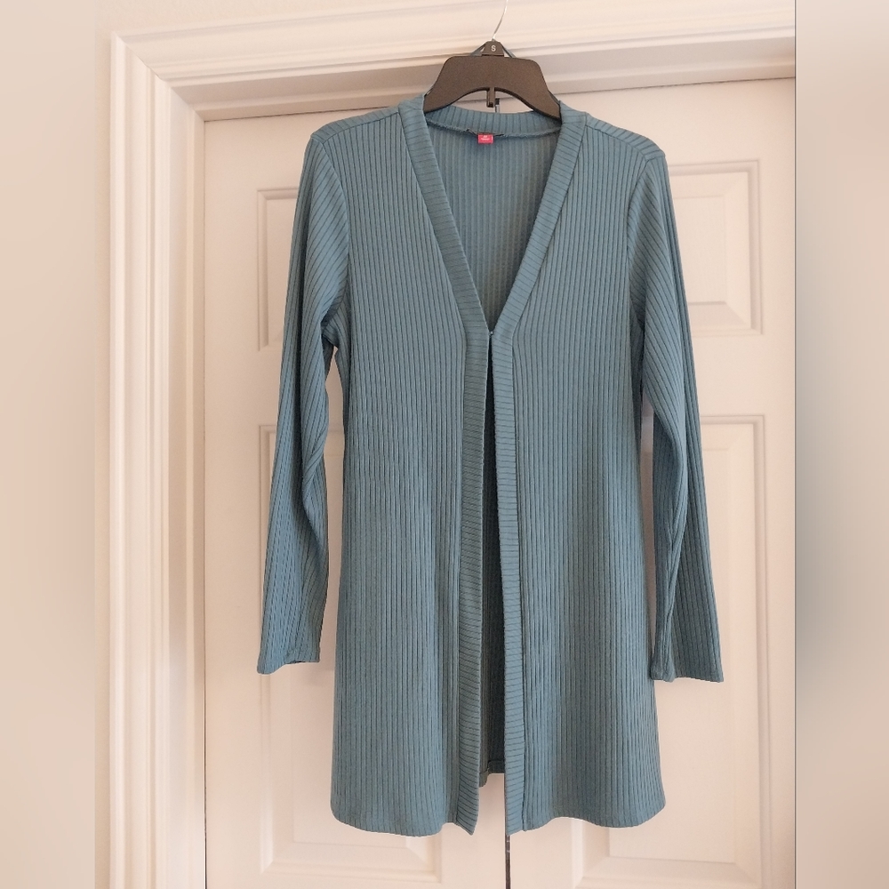 Tunic-length Vince Camuto ribbed cardigan